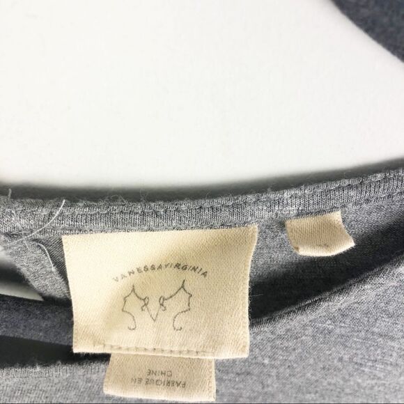 ANTHROPOLOGIE | VANESSA VIRGINIA Dayla Gray Cap Sleeve Tie Tunic Women’s Size XS - Picture 7 of 11